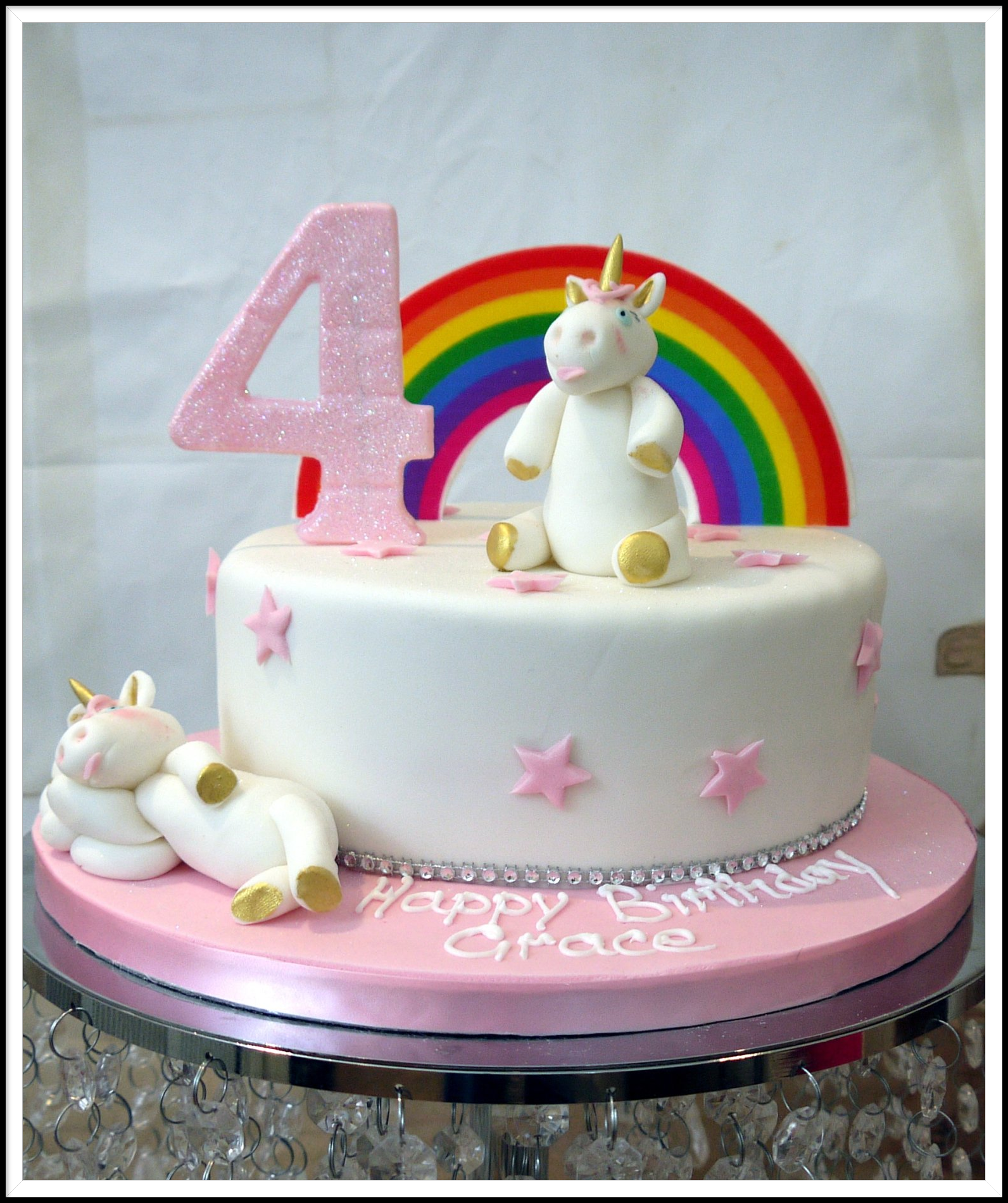 Unicorn and rainbow cake