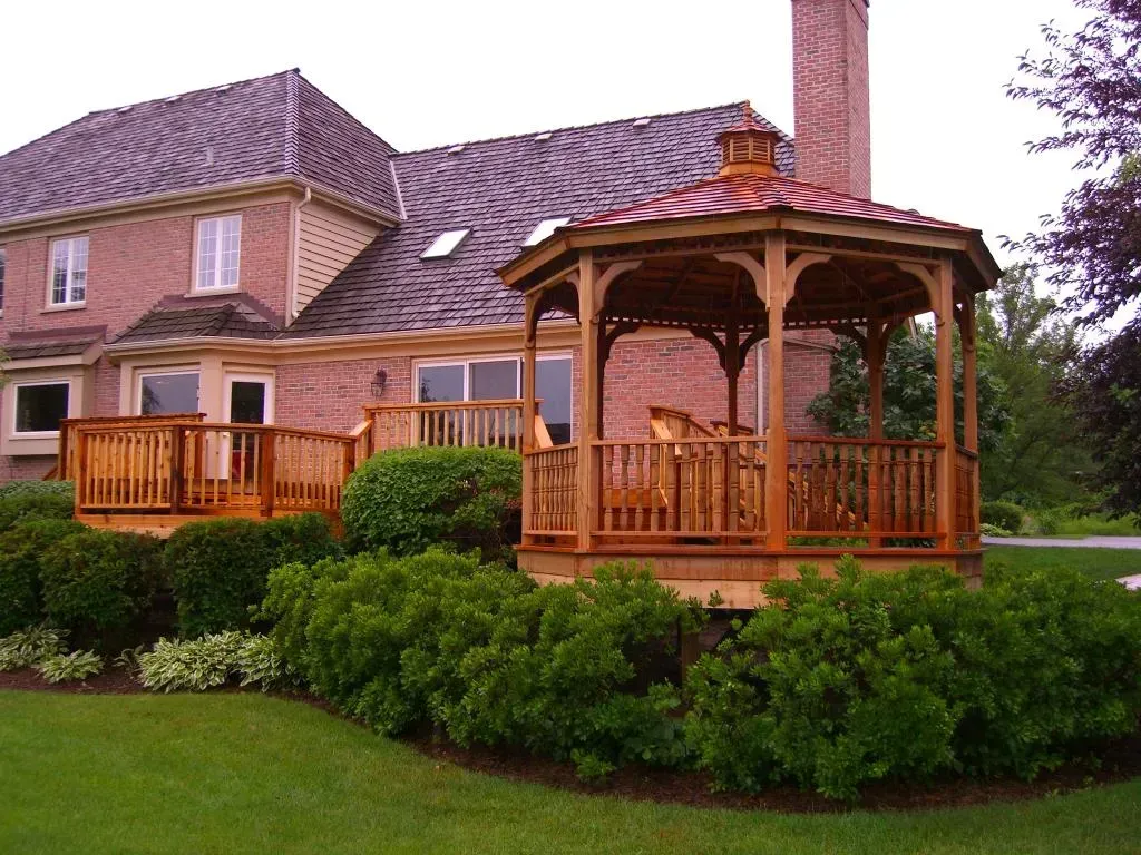 House with Wooden Gazebo — Island Lake, IL — Nelson Custom Builders Inc.