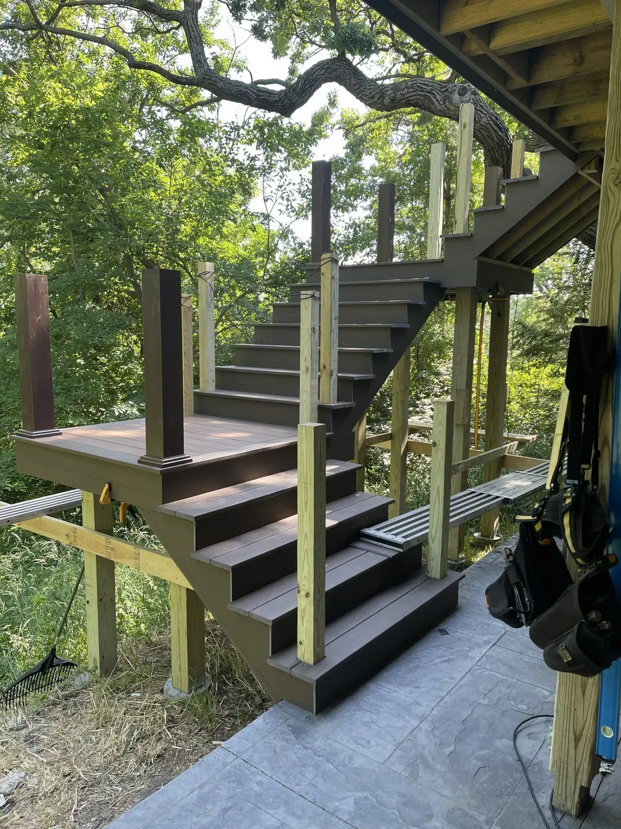 Dark Brown Deck Stairs — Island Lake, IL — Nelson Custom Builders Inc.