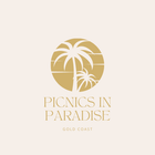 Gold logo: palm trees inside a golden circle; text reads 