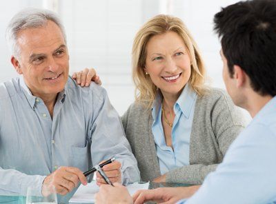Senior couple having consultation Senior couple having consultation
