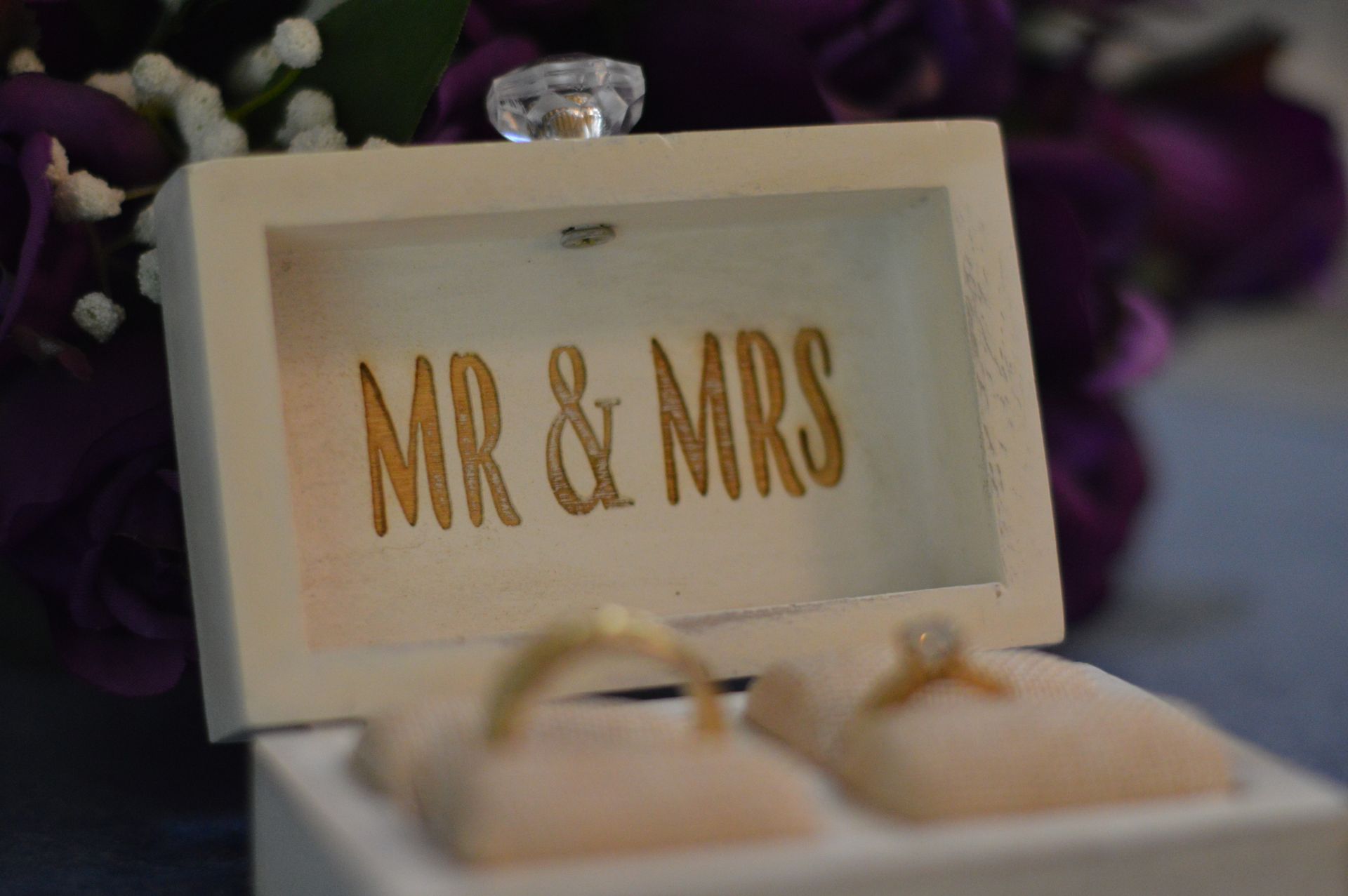 Wedding ring box with 