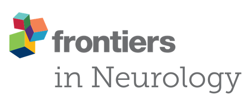 El logotipo de Frontiers in Neurology tiene un cubo colorido encima.
