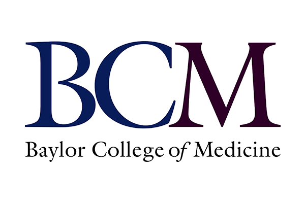 El logotipo de Baylor College of Medicine es azul y morado.