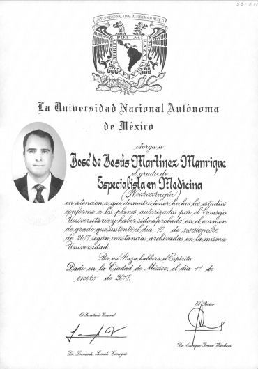 A diploma from the universidad nacional autonoma de mexico