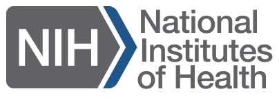 El logotipo de los Institutos Nacionales de Salud es gris y azul.