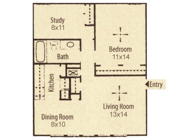 1 Bed, 1 Bath, 780 Sq. Ft.