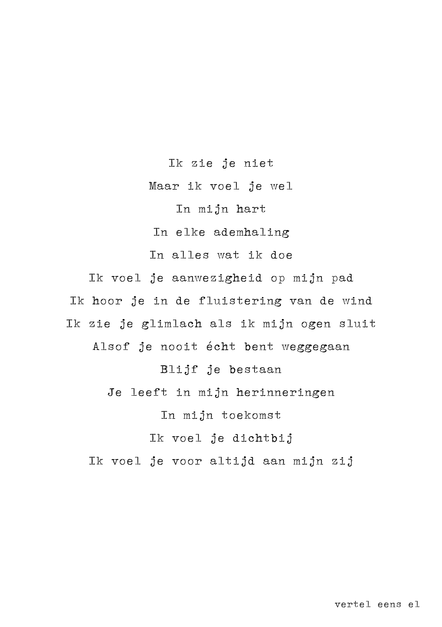 Ik zie je niet maar ik voel je wel