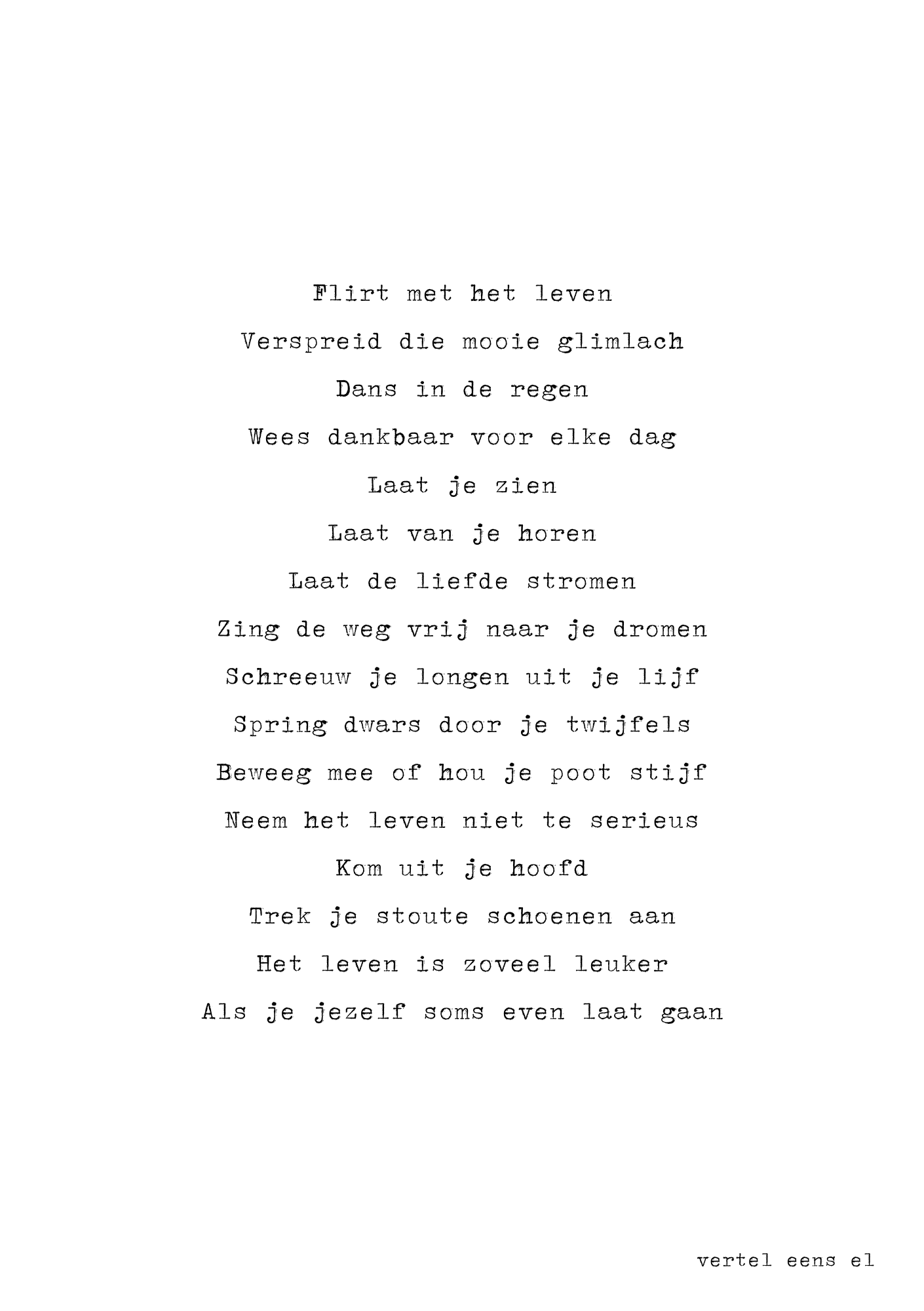 Flirt met het leven
