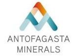 Logotipo de Antofagasta Minerals: forma de montaña abstracta con colores naranja y verde azulado