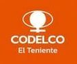 Logotipo para CODELCO El Teniente: gráfico blanco sobre fondo naranja con el nombre de la empresa debajo.