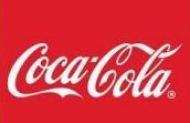 Logotipo de Coca-Cola en letras blancas sobre fondo rojo.