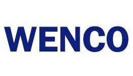 Logotipo de WENCO en texto azul sobre fondo blanco.