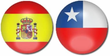 Banderas de España y Chile mostradas como emblemas redondos.
