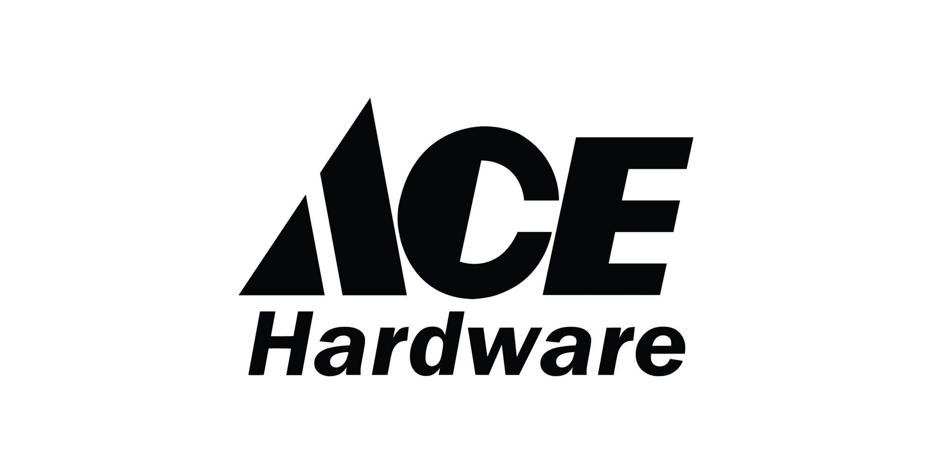 The ace hardware logo is black and white on a white background.
