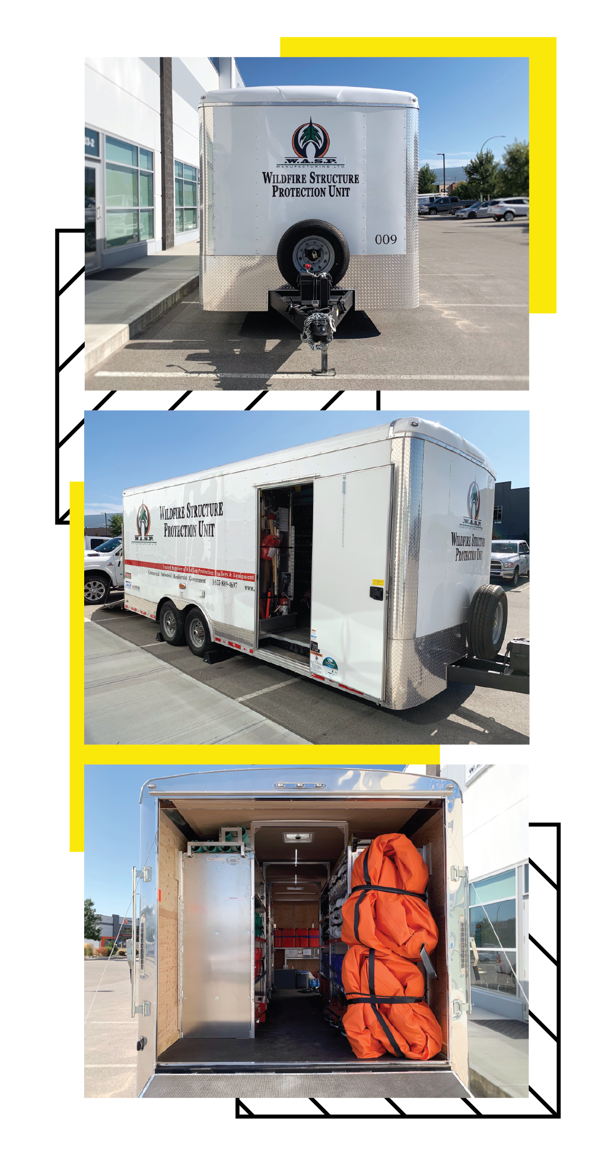 A white type 2 Structure Protection Trailer, outside pictures