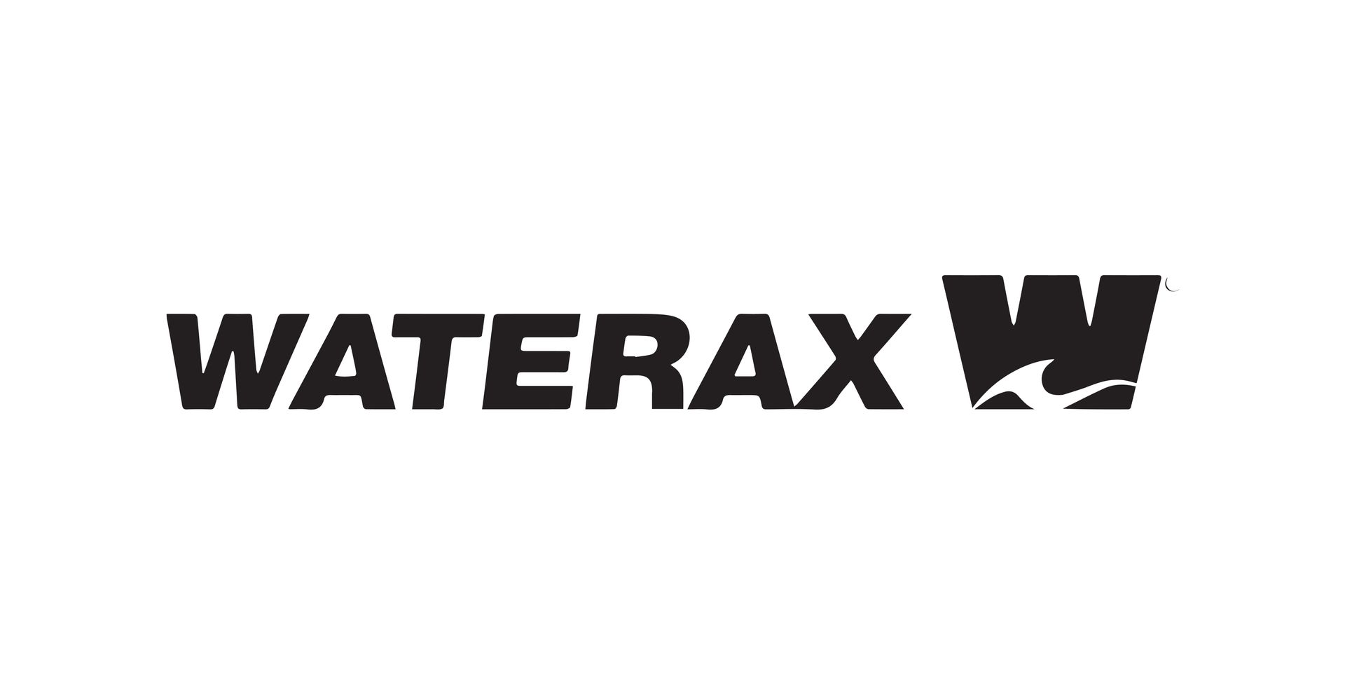 A black and white logo for waterax w on a white background.