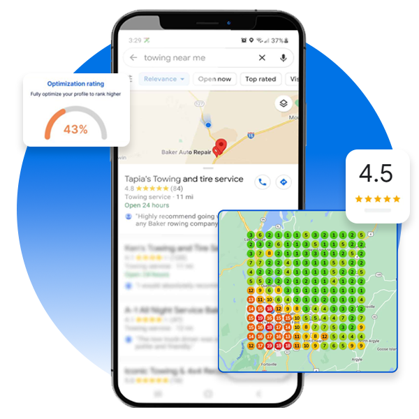 A cell phone with a google map on the screen.