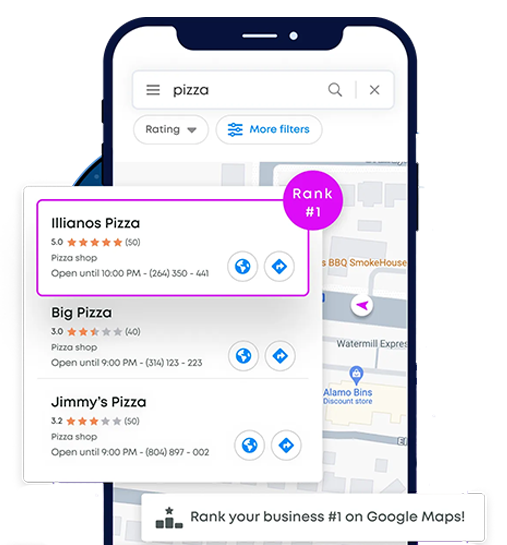 A phone with a google maps app open on it