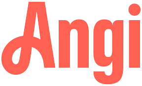 Red Angie logo text in bold cursive letters