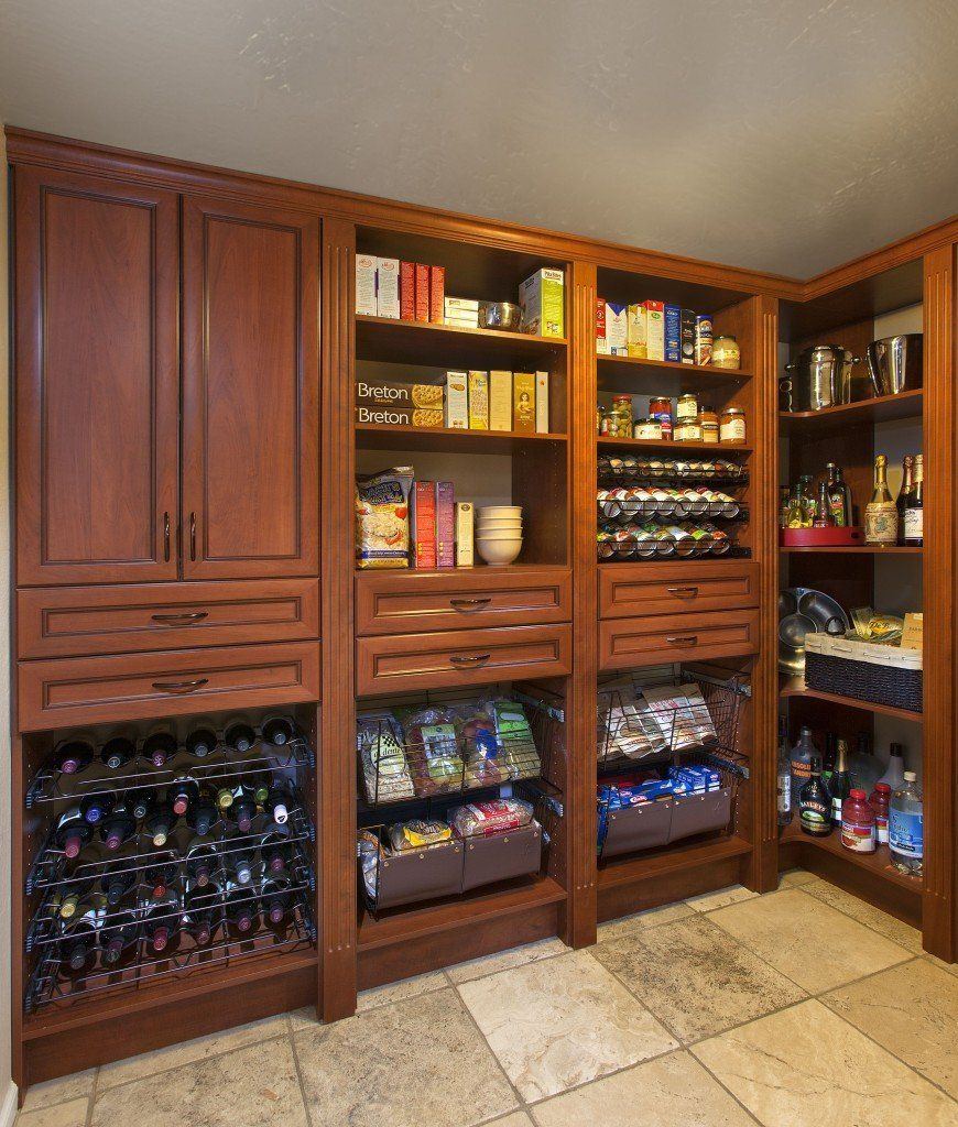 Warm Cognac Finish Custom Kitchen Pantry