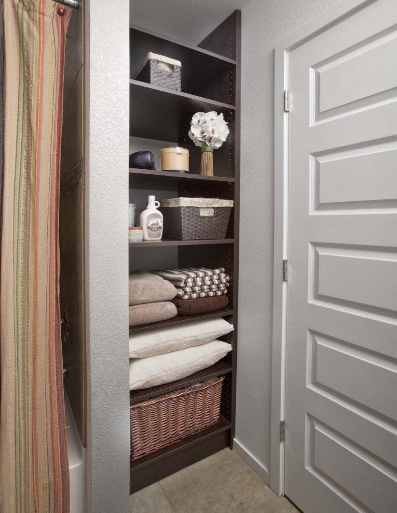 Custom Linen Closet with Chocolate Pear Finish