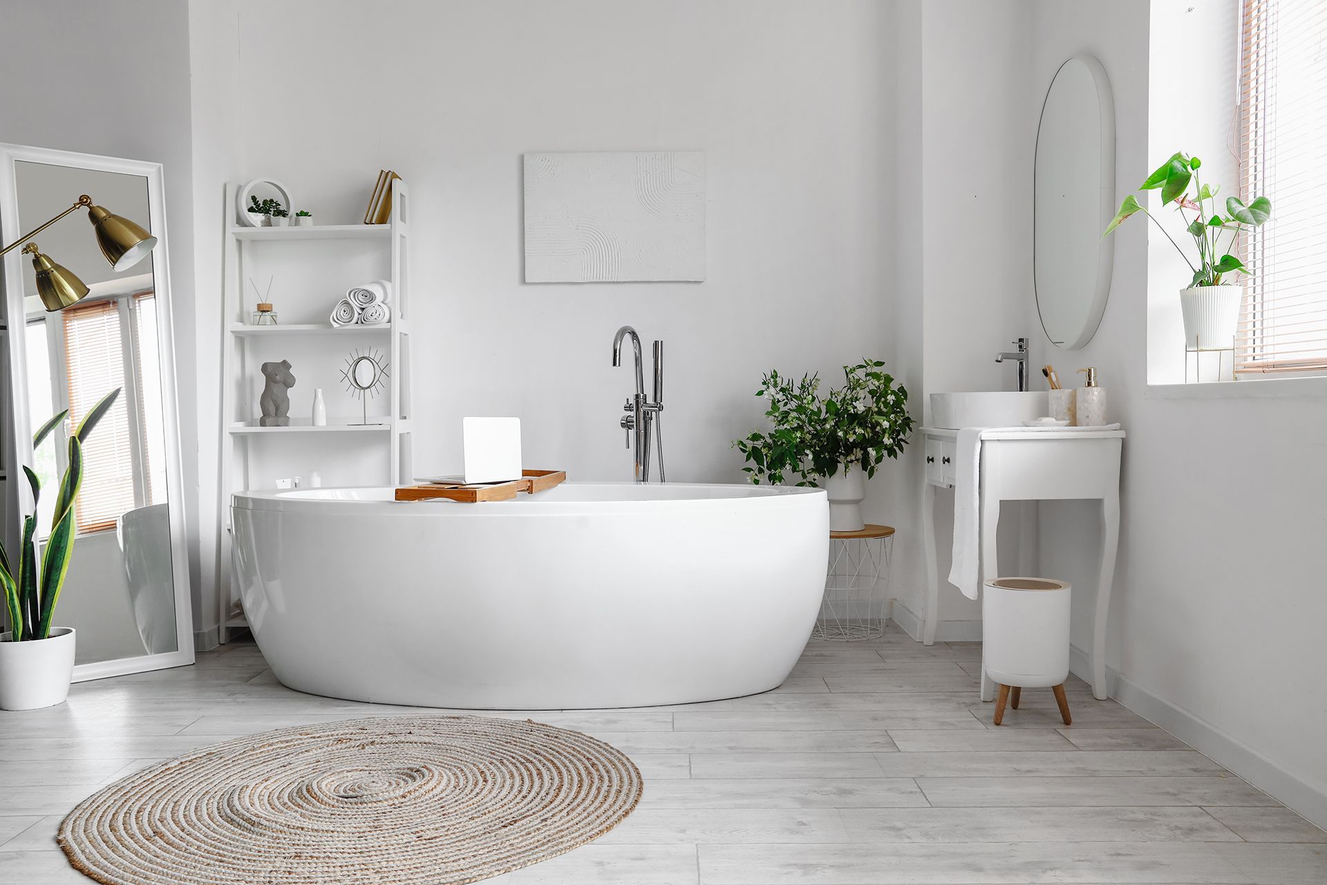 White futuristic Bathroom remodeling