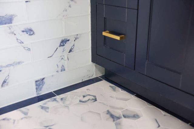 Bathroom hexagon marble floor tile in Silver Spring, MD