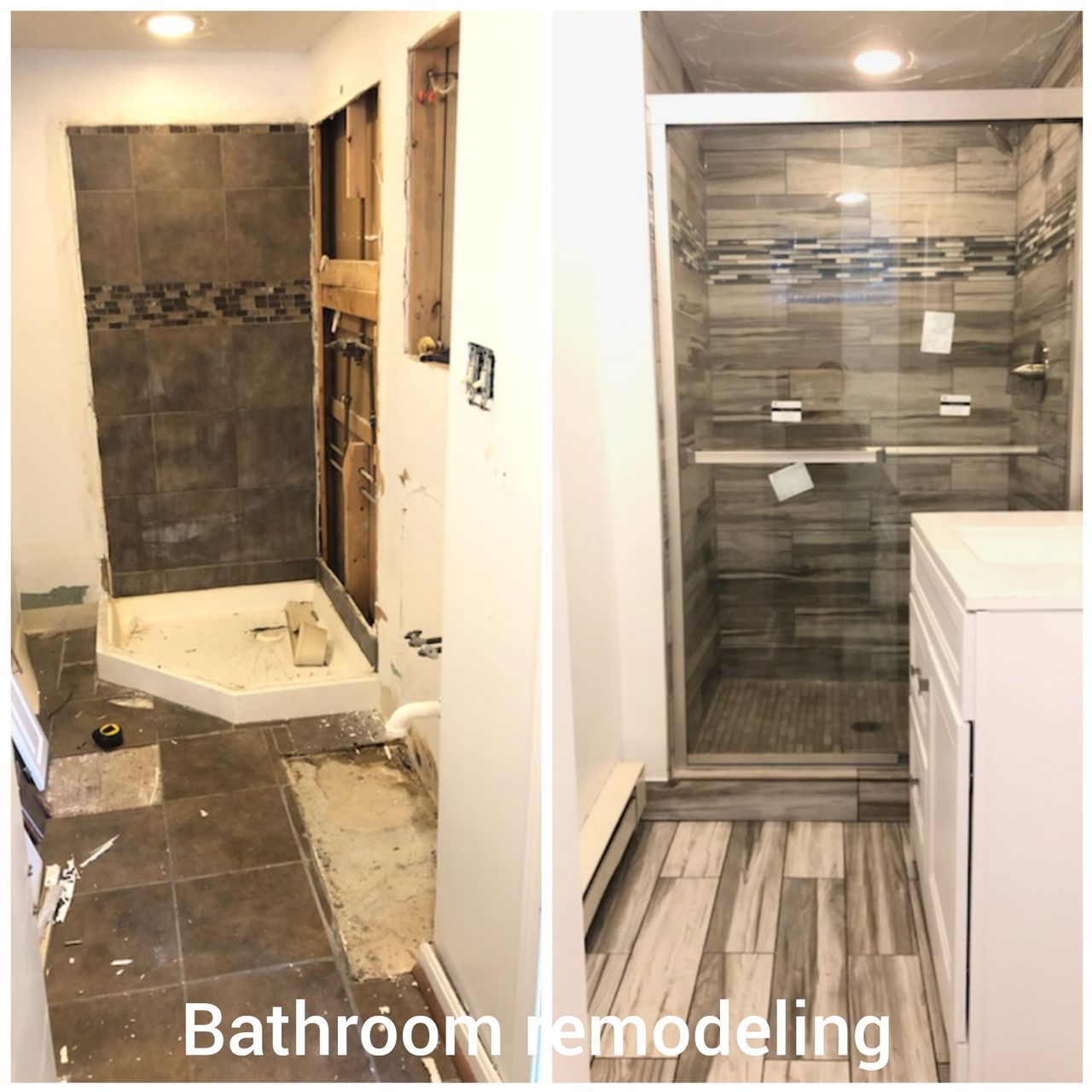 Full bathroom remodel, before and after – Carroll County, MD