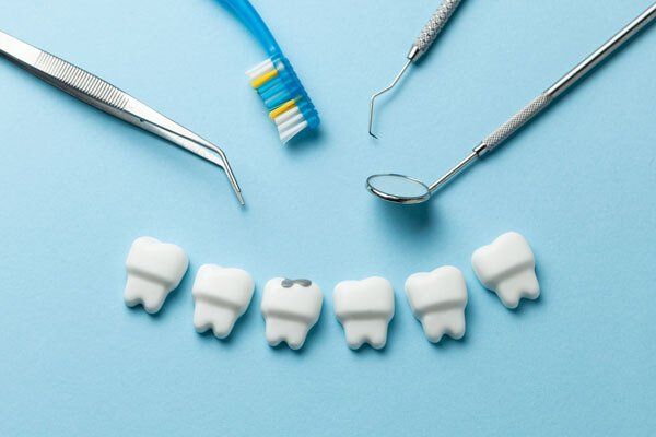 Zahn mit Amalgam-Zahnfüllung