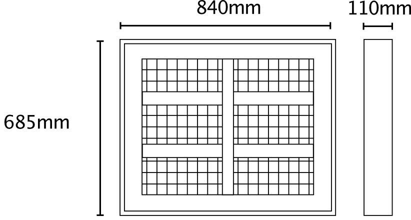 HLQ90G & HLQ120G Infrared Heater Dimensions