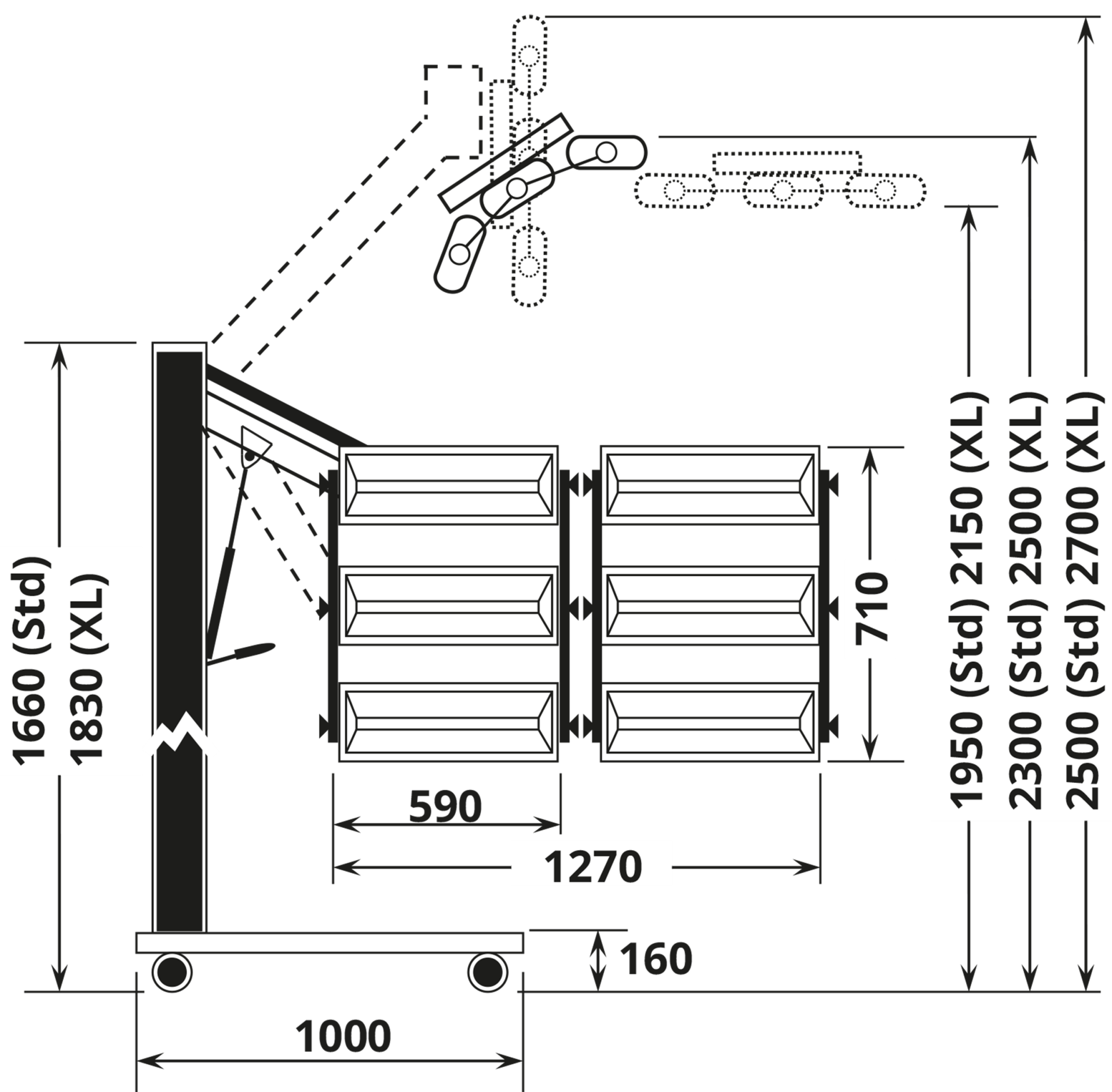 Victory Lighting VLP60 Large Paint Dryer Dimensions