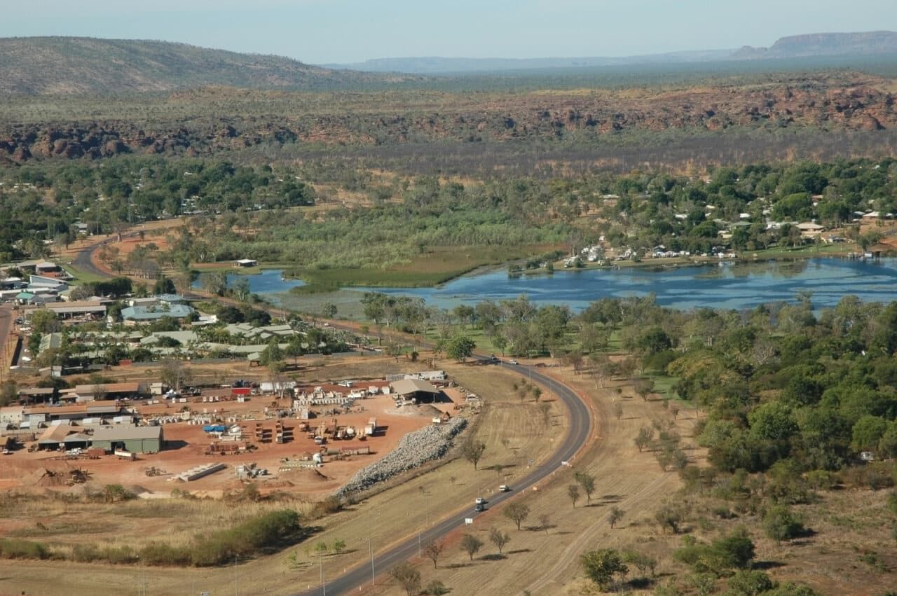 Aerial View of a Town Near a Lake and River — Active Airconz in Western Australia, AU
