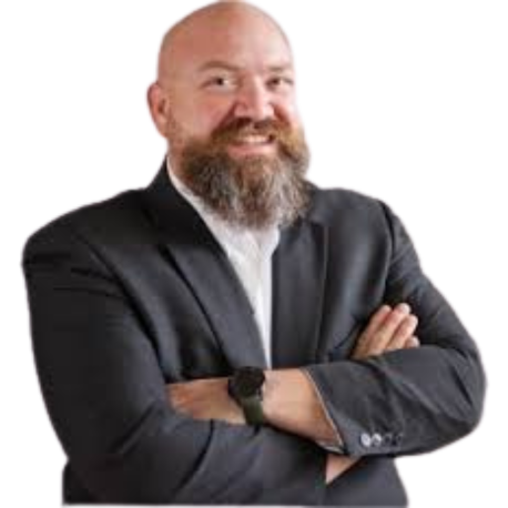 A man with glasses and a beard is smiling for the camera