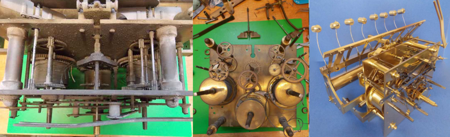 Edwardian tubular bell musical chiming clock