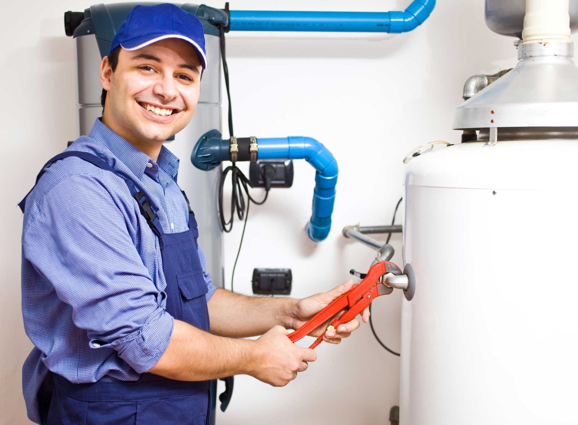 Hot water heater repair technician.