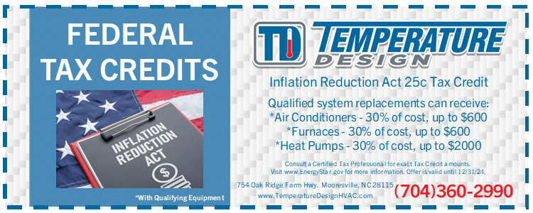 A coupon for federal tax credits from temperature design