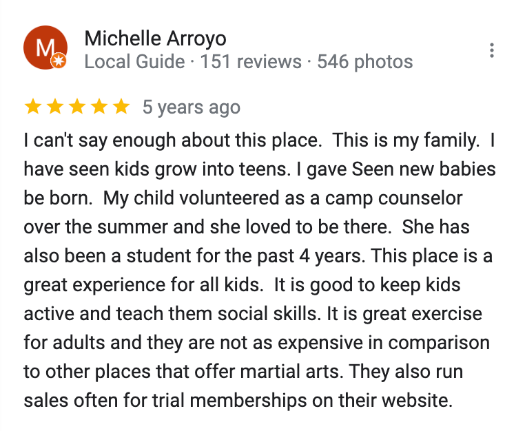michelle arroyo wrote a review on local guide