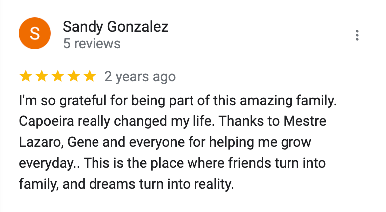 a google review for sandy gonzalez shows that she is grateful for being part of this amazing family .