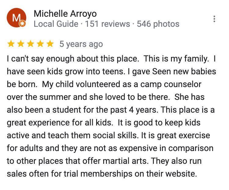 a google review for michelle arroyo local guide