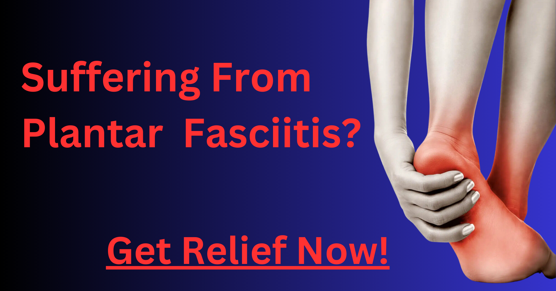 Female patient suffering from plantar fasciitis and holding her heel in pain.