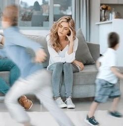 mother suffering from stress