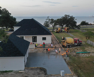 Commercial — Concrete Pouring During Commercial Concreting Floors of Building in Biloxi, MS