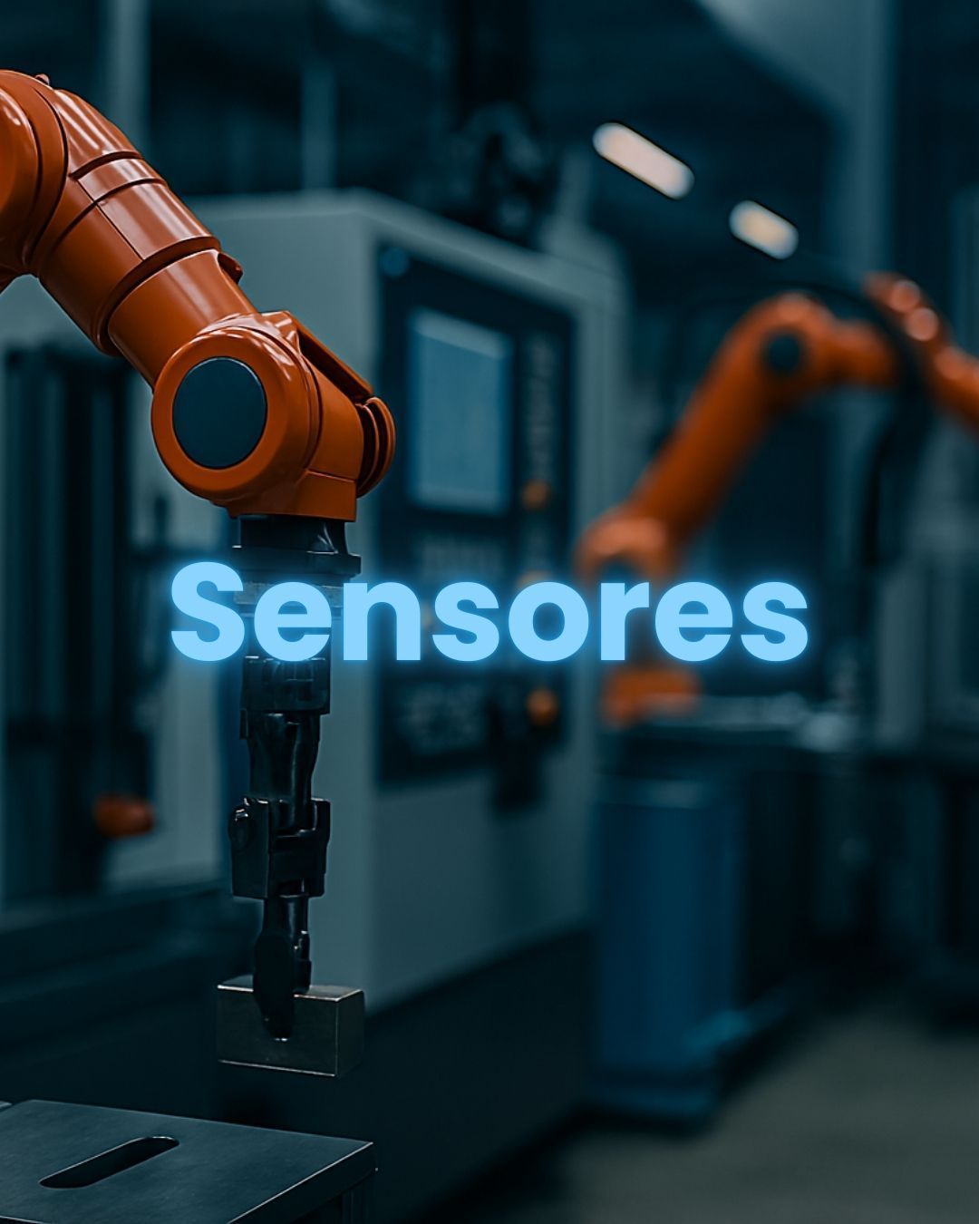 Sensores industriales Sensortec con brazo robótico para automatización y control de procesos