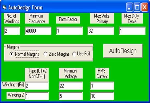 A computer screen shows the auto design form