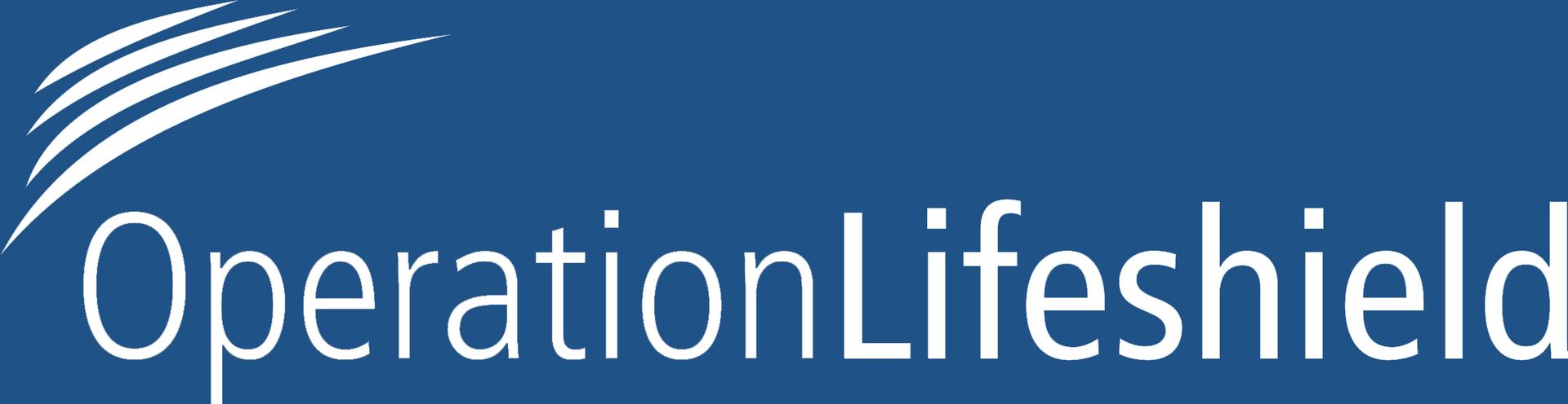 A blue and white logo for operation lifeshield