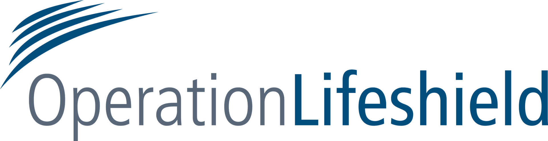 A blue and white logo for operation lifeshield