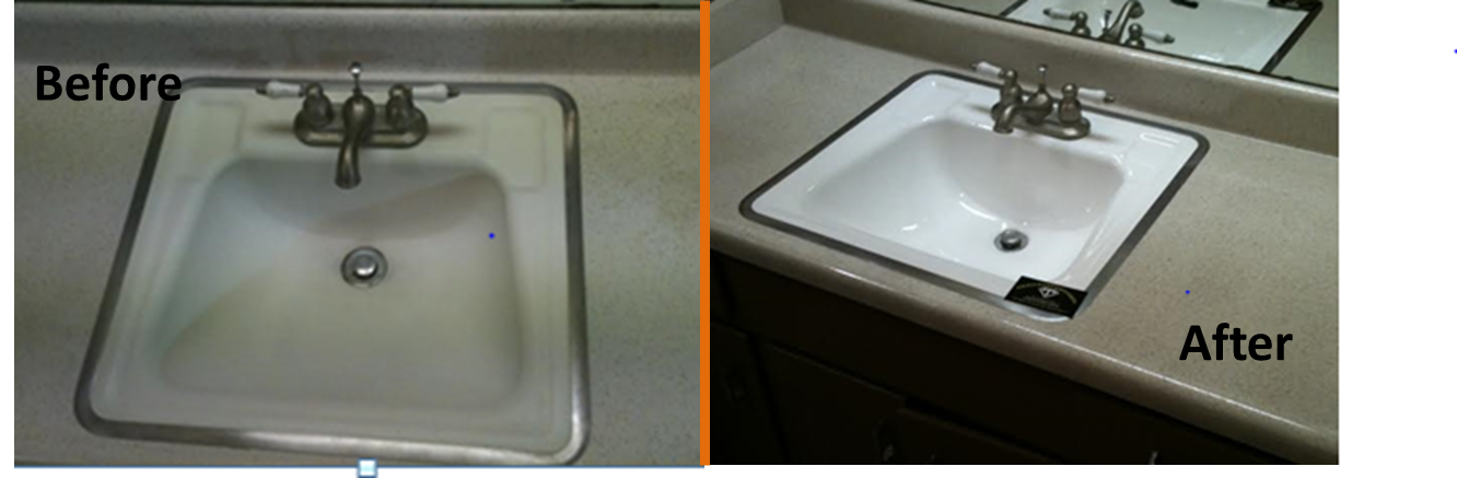 Before and After Sink — San Antonio, TX — TubMan Bathtub Refinishing