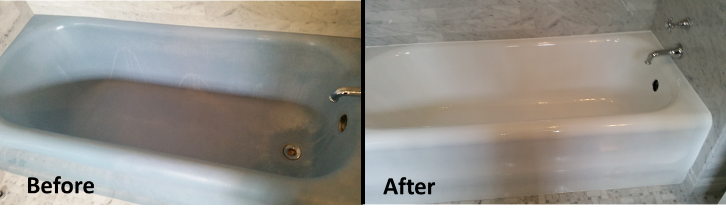 Before and After Bathroom Tub — San Antonio, TX — TubMan Bathtub Refinishing