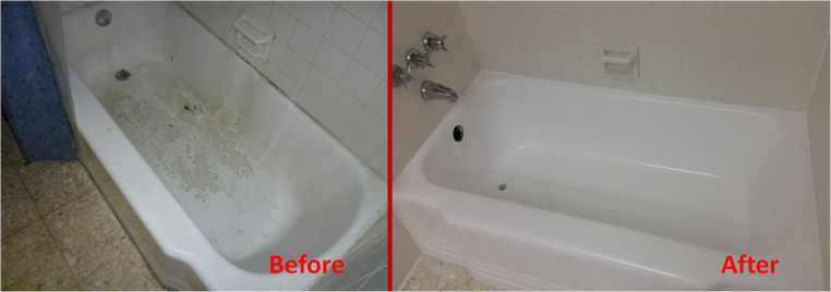 Before and After Bathtub — San Antonio, TX — TubMan Bathtub Refinishing